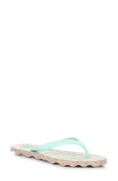 Asportuguesas By Fly London Turtle Flip Flop In Milky/ Mint Rubber