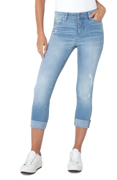 Liverpool Los Angeles Charlie Skinny Roll Cuff Cropped Jeans In Riverton In Riverton