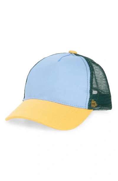 Treasure & Bond Kids' Colorblock Mesh Trucker Hat In Blue Glaze Multi