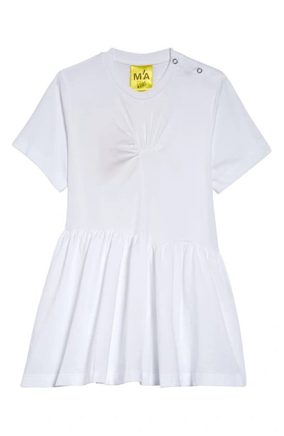 Marques' Almeida Marques ' Almeida Kids' Gathered Jersey T-shirt Dress In White