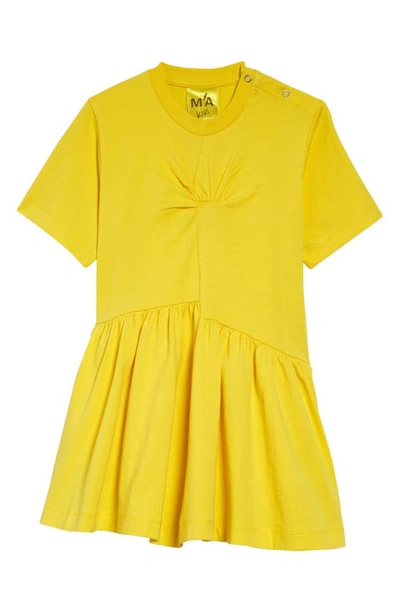Marques' Almeida Marques ' Almeida Kids' Gathered Jersey T-shirt Dress In Yellow
