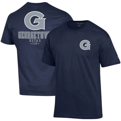 Champion Navy Georgetown Hoyas Stack 2-hit T-shirt