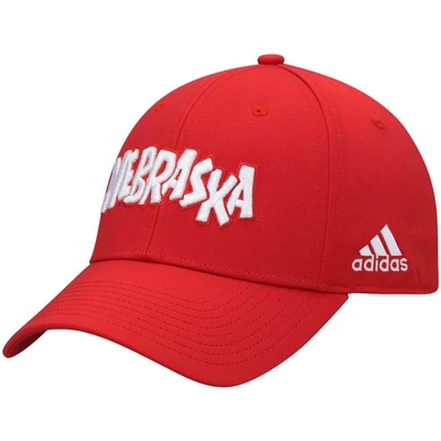 Adidas Originals Adidas Scarlet Nebraska Huskers Team Flex Hat In Tmpwrd,nca