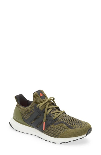Adidas Originals Ultraboost 5.0 Dna Rubber-trimmed Primeknit Sneakers In Olive/ Black