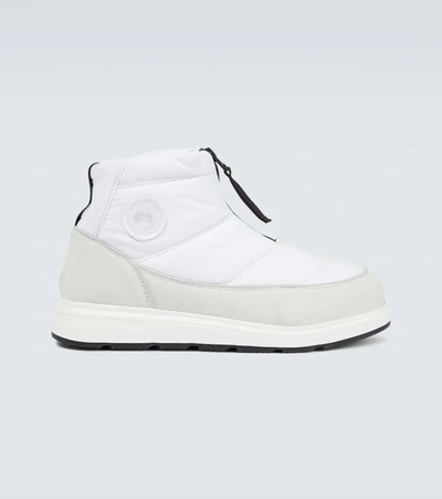 Canada Goose Crofton Leather-trimmed Quilted Shell Boots In White