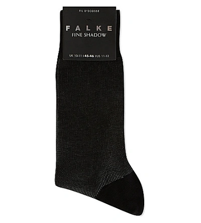 Falke Fine Shadow Socks In Black Grey