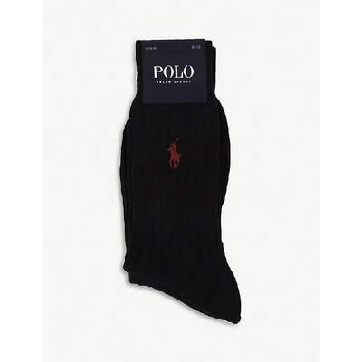 Polo Ralph Lauren Mens Navy Egyptian Cotton-blend Socks