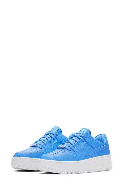 Nike Air Force 1 Sage Low Platform Sneaker In University Blue