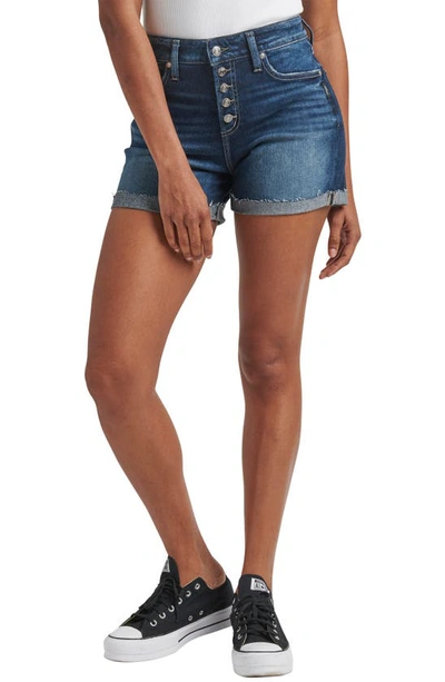 Silver Jeans Co. Avery High Waist Denim Cuttoff Shorts In Indigo