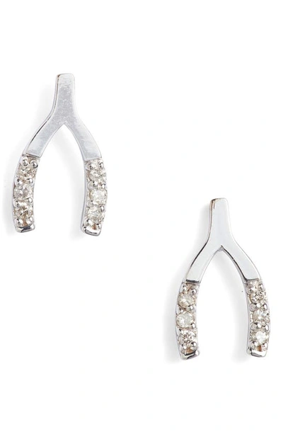 Set & Stones Florence Diamond Stud Earrings In White Gold