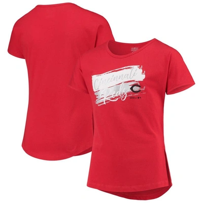 Outerstuff Kids' Girls Youth Red Cincinnati Reds Brush Stroke Dolman T-shirt