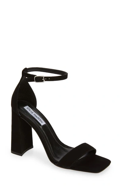 Steve Madden Tiaa Ankle Strap Sandal In Black Nubuck