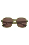 Gemma Lake Shore Drive 55mm Rectangle Sunglasses In Sage