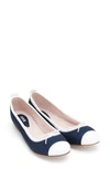 Bloch Rigel Ballerina Flat In Navy/ White