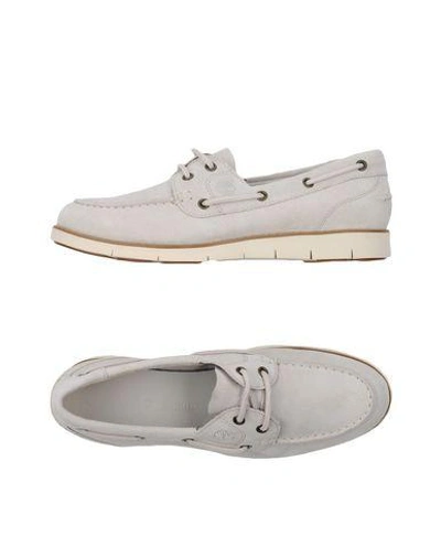 Timberland Laced Shoes In Light Grey
