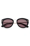 Gemma Let Her Dance 51mm Round Sunglasses In Carbon