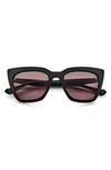 Gemma Dream On 52mm Rectangle Sunglasses In Carbon