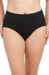 Spanx Cotton Blend Control Briefs In Very Black