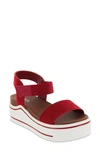 Mia Women's Odelia Platform Ankle Strap Sandals Women's Shoes In Red Brusse