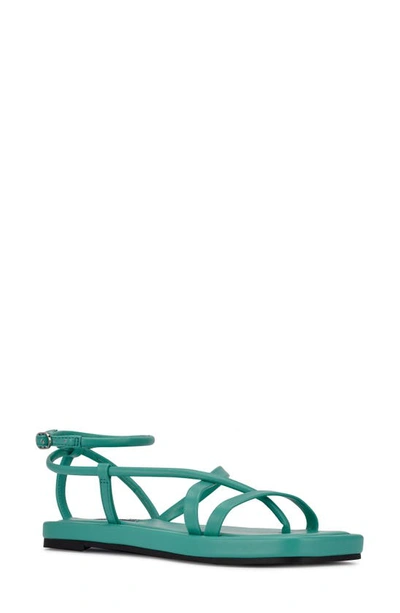 Nine West Waren Strappy Sandal In Cyan Green