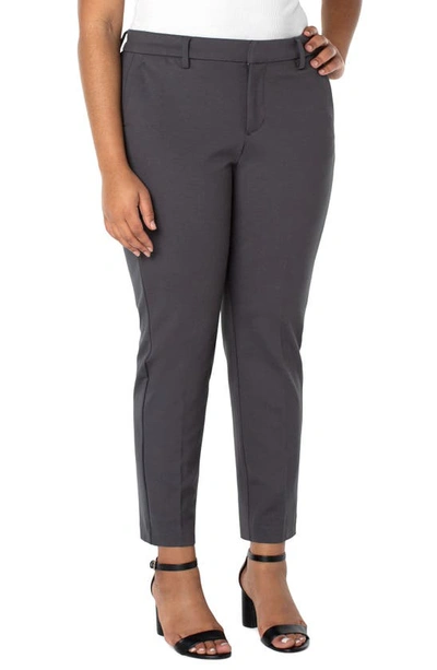 Liverpool Kelsey Ponte Knit Trousers In Dark Shadow Grey