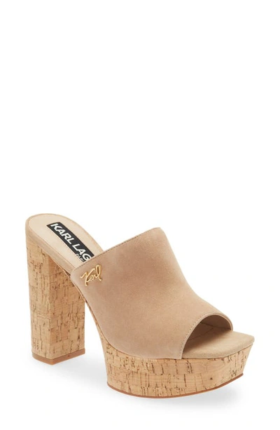 Karl Lagerfeld Women's Hensley Platform Sandals Women's Shoes In Tan/beige