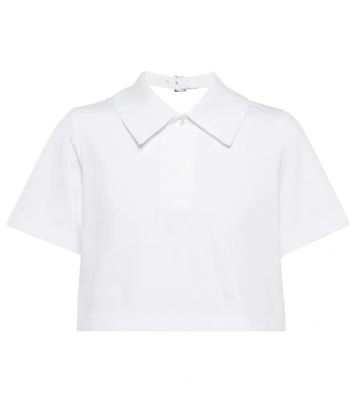 Noir Kei Ninomiya Cropped Polo Shirt In White
