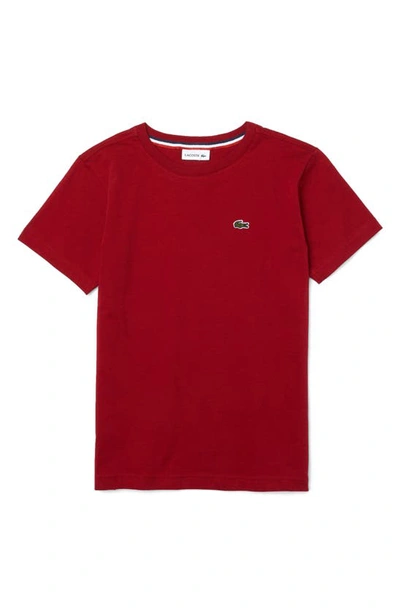 Lacoste Kids' Cotton T-shirt In Alizarin