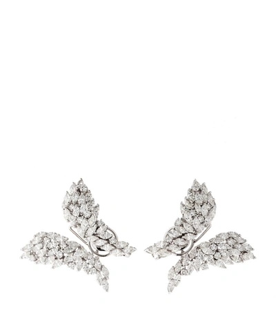 Yeprem White Gold And Diamond Y-not Butterfly Earrings