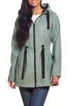 Gallery Hooded Water Resistant Jacket In Green