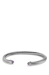 David Yurman Cable Classics Bracelet With Semiprecious Stones & Diamonds In Amethyst