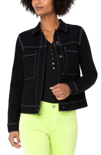 Liverpool Los Angeles Utility Trucker Jacket In City Black