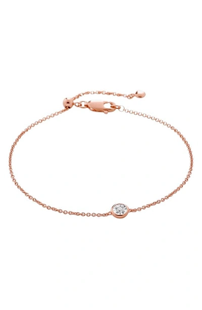 Monica Vinader 18ct Rose Gold Plated Vermeil Silver Diamond Essential Bracelet