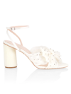 Loeffler Randall Camellia Pleated Knot High-heel Sandals In Ivory