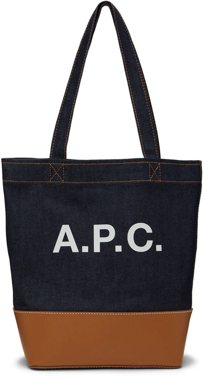 A.p.c. Axel Logo-print Denim Tote Bag In Multi-colored