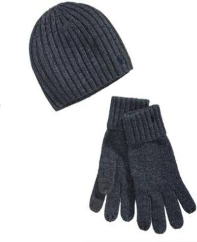 Polo Ralph Lauren Men's Hat & Glove Gift, Created For Macy's In Grey