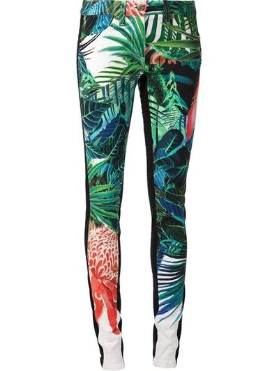 Pantalon Large Fendu Roberto Cavalli Imprimé Floral Tropical - Taille 40 - Occasion