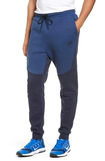 Nike Tech Fleece Jogger Pants In Obsidian Heather/ Obsidian