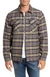 Patagonia 'fjord' Flannel Shirt Jacket In Migration Plaid Forge Grey