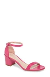 Stuart Weitzman Simple Ankle Strap Sandal In Fuchsia Nappa