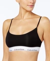 Calvin Klein Modern Cotton Adjustable Strap Bralette Qf1730 In Grey Heather 1