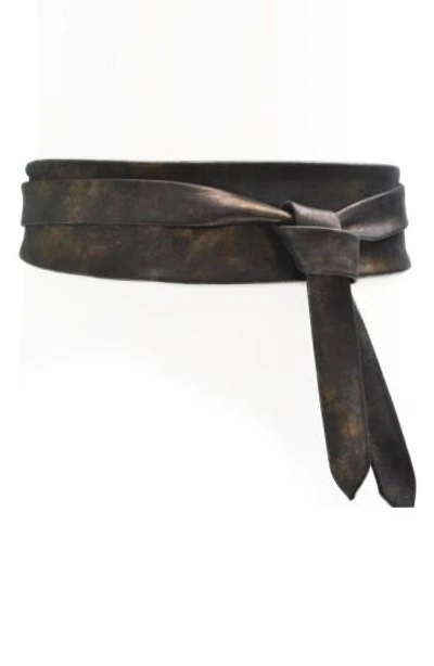Ada Handmade Leather Wrap Belt In Midnight