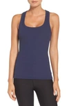 Alo Yoga Support Ribbed Racerback Tank In Rich Navy
