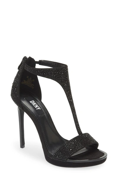 Dkny Women's Dris Embellished Dress Sandals In Black/gunmetal