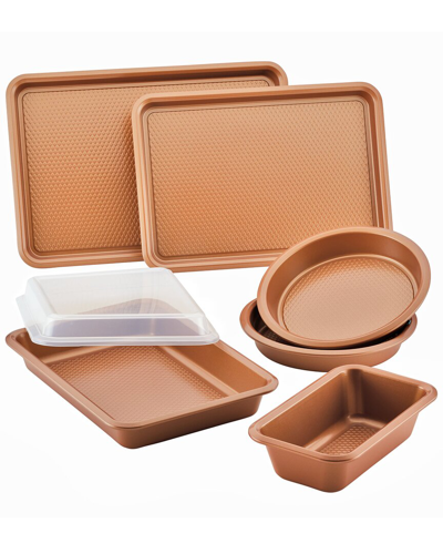 Ayesha Curry Bakeware Nonstick Cookie Pan, Loaf Pan, And Cake Pan Set, 7-piece In Copper