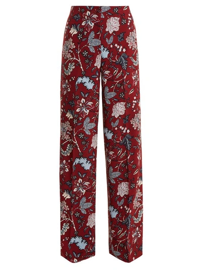 Diane Von Furstenberg Canton Floral-print Wide-leg Trousers In Red