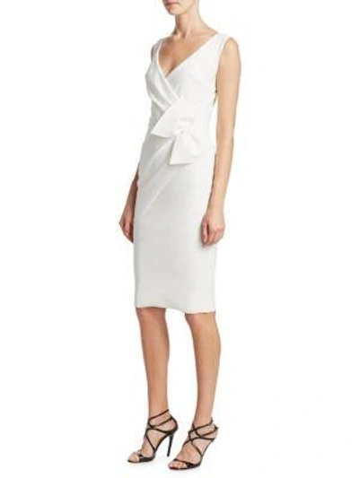 Chiara Boni La Petite Robe Bow Faux Wrap Dress In White