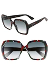 Gucci 54mm Gradient Square Sunglasses - Multi/ Grey