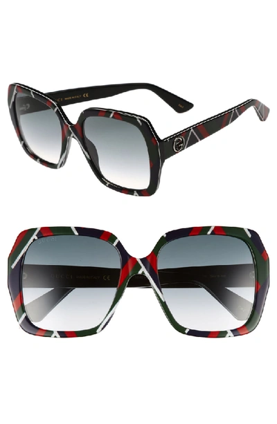 Gucci 54mm Gradient Square Sunglasses - Multi/ Grey