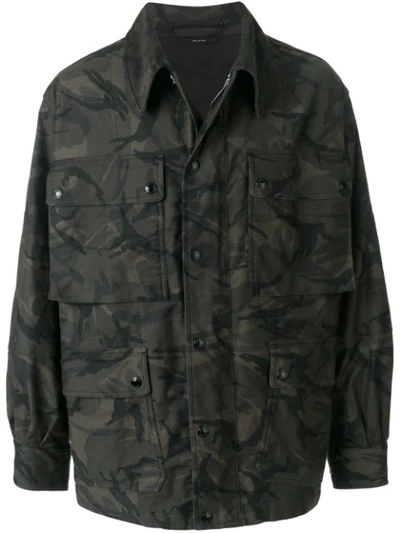 Tom Ford Camouflage-print Four-pocket Oversized Jacket In Green